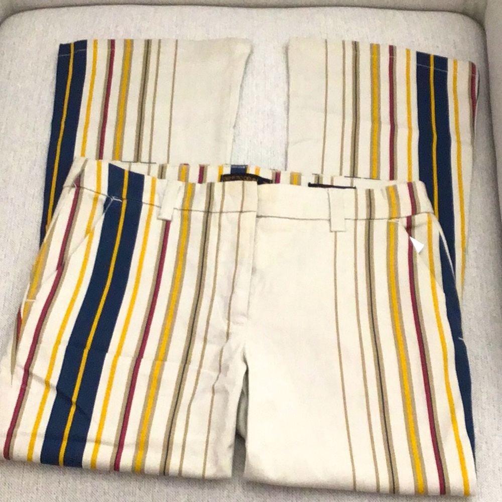 🆕 GENETIC Denim Multicolored Plaid Flared Ankle Pant Mid Rise